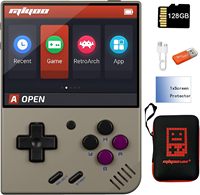 Console de jeu portable Miyoo Mini Plus, écran 3,5 pouces, système classique, console de jeu rétro, portable, rechargeable, 64 Go, violet