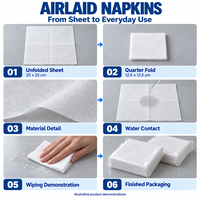Serviettes en papier Airlaid ZAWADA jetables, imprimées en couleur, 1 pli, en pâte de bois mélangée, pliées en 4, sensation lin, douces et absorbantes