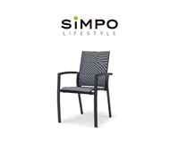 SIMPOLIFESTYLE Mobilier d'extérieur haut de gamme, ensemble table et tabourets de luxe pour jardin, balcon, parc, en aluminium, chaise de salle à manger en tissu GUINEA