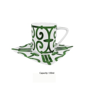 Tasse de café et soucoupe en céramique, 4 couleurs, nouveau style en fer, - Product Image 4