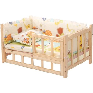 Gran oferta, litera de madera para interiores para perros y gatos, cama para dormir con juegos de cama, cama para gatos de madera maciza para perros - Product Image 1