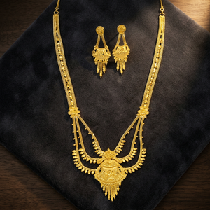Wholesale Dubai Style 14K 18K 24K Micron Gold Filled Rani Haar Bridal Jewelry Set Traditional <b>Long</b> Jewelry Set Fashion <b>Necklaces</b> - Product Image 5