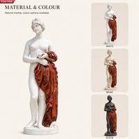 YOUFINE Sculpture de jardin européenne en marbre, taille réelle, personnalisée, sculptée à la main dans la pierre naturelle, Vénus et Pomme d'Or, vente directe