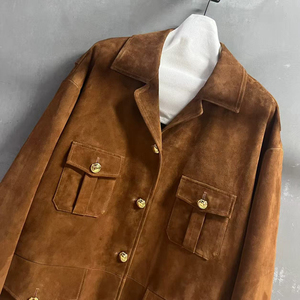 Jxwatcher Cappotto Autunnale in Vera Pelle Scamosciata <span class=keywords><strong>di</strong></span> Pecora, Monopetto, Maniche Lunghe, Antivento, Logo Personalizzato, Vari Colori, Giacche in Pelle da <span class=keywords><strong>Donna</strong></span> - Product Image 3