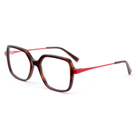 Monture de lunettes en acétate de métal mélangé fait à la main avec des couleurs vives Lunettes optiques rétro vintage unisexes de haute qualité