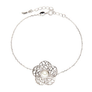S925 Sterling Silber Natur farben Edelstein Armband Perle Spitze Blumen Design Licht Luxus High-End Persönlichkeit Temperament - Product Image 6