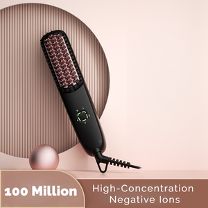 Nouvelle Conception <span class=keywords><strong>Brosse</strong></span> <span class=keywords><strong>Chauffante</strong></span> Électrique en Céramique à Chauffage Rapide 30S avec Contrôle de Température pour <span class=keywords><strong>Cheveux</strong></span> Courts, Utilisation Humide ou Sèche, Coiffage Matinal, Achat en Gros - Product Image 2