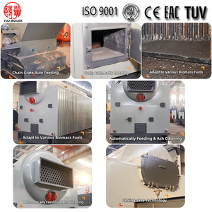 Caldera de vapor de alta presión industrial de 15T con rejilla de cadena horizontal para biomasa, pellets de madera, carbón, cáscara de arroz y leña, para agua caliente - Product Image 6