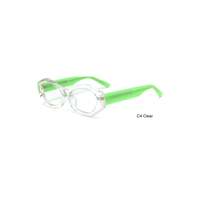 Montures de lunettes optiques œil de chat géométriques en acétate TR avec branches colorées pour verres correcteurs OEM ODM