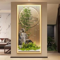 Entrée Décoration Peinture Nouveau Style Chinois Paysage Peinture Couloir Suspendu Peinture Bambou Entrée avec Lumière Murale