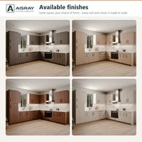 Meuble de cuisine en bois massif sur mesure, aménagement en L minimaliste, livraison en kit, boîtes de rangement en MDF et rangement coulissant