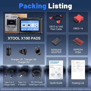 Novo Programador de Chaves X100 PADS 2026 com Suporte OBD2 12V e Memória 2G+64G para Programação Universal de Chaves Automotivas e Ferramenta de Imobilizador - Product Image 6