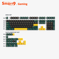 Smart9 PBT Double Shot Gaming Keycap OEM Profile 126Keys Full Set with Extra Keys Closed Letters High End Keycaps