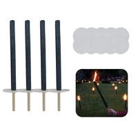Plein air 60 90 min camping pique-nique briquet coton cire paraffine torche avec manche en bois