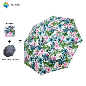 Vente en gros livraison gratuite petit parapluie pliable coupe-vent logo personnalisé impression image personnalisé Uv <span class=keywords><strong>soleil</strong></span> parapluie à trois volets - Product Image 1