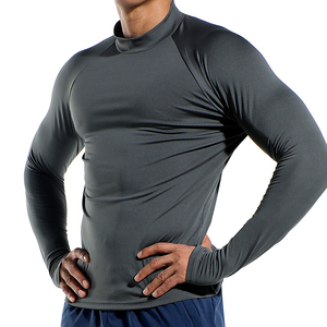 Camisetas Deportivas de Manga Larga para Hombre, de Poliéster de Alta Calidad, con Cuello Alto, para Entrenamiento Físico - Product Image 1