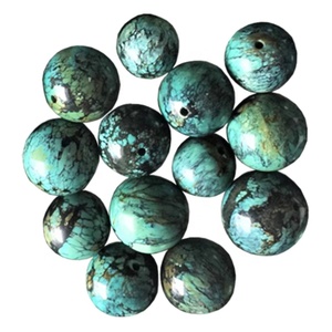 Perles turquoises multicolores, pierres rondes naturelles, lisses, grosses, nouvelle collection - Product Image 2