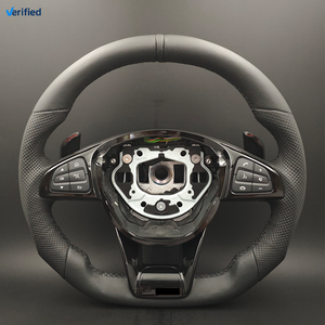 Volante Deportivo de Cuero con Base Plana Modificado para <span class=keywords><strong>Mercedes</strong></span> Benz <span class=keywords><strong>Clase</strong></span> C W205 CLS W218 CL500 W204 W205 W216 C216 AMG - Product Image 1