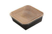 Bol en papier kraft pour salade en gros et emballage compostable écologique à fermeture pliante pour salades à emporter pour les restaurants et les commerces de salades