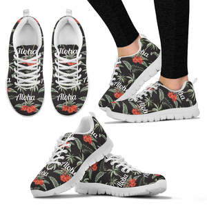 POD, zapatillas personalizadas con diseño de palmera Aloha para <span class=keywords><strong>mujer</strong></span>, <span class=keywords><strong>zapatos</strong></span> planos de malla ligera para otoño, <span class=keywords><strong>zapatos</strong></span> informales estampados para exteriores, gran oferta - Product Image 3