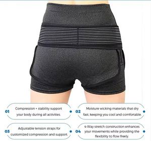 Ceinture de soutien lombaire à sangles réglables pour soulager la douleur sacro-iliaque et de la hanche, protection professionnelle en nylon élastique - Product Image 4