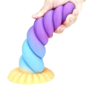 Colorful Jelly Alien Hemp Rope Shaped Dildo Twist Soft Silicone Silicone Dildo Anal Plug For Erotic Gay Men Women
