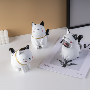 Colorido Estilo nórdico resina arte sala <span class=keywords><strong>de</strong></span> estar TV gabinete dormitorio Navidad joyería lindo Ins creativo fantasía gato adornos - Product Image 2