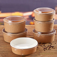 Bol à salade en papier kraft écologique jetable de qualité alimentaire bio 500ml 650ml 750ml 1000ml 1300ml bol à salade kraft tasse