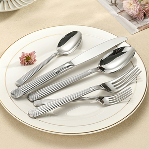 Bán buôn Chất lượng cao 18/10 thép không gỉ bạc đặt dao muỗng nĩa thiết lập dao kéo Flatware cho khách sạn nhà hàng đám cưới - Product Image 3