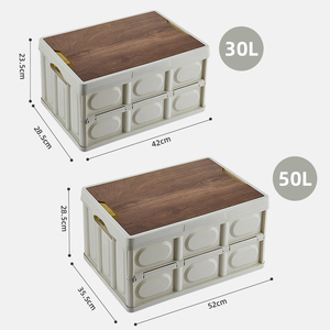 صندوق تخزين بلاستيكي مستطيل الشكل مصنوع بالحقن، منظم تخزين منزلي، خزانة للألعاب والملابس، موفر للمساحة وقابل للطي والتكديس - Product Image 5
