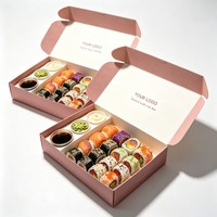 Boîte à sushi biodégradable en gros, boîte à sushi à emporter de haute qualité avec séparateur, encre de soja, boîte à sushi en promotion