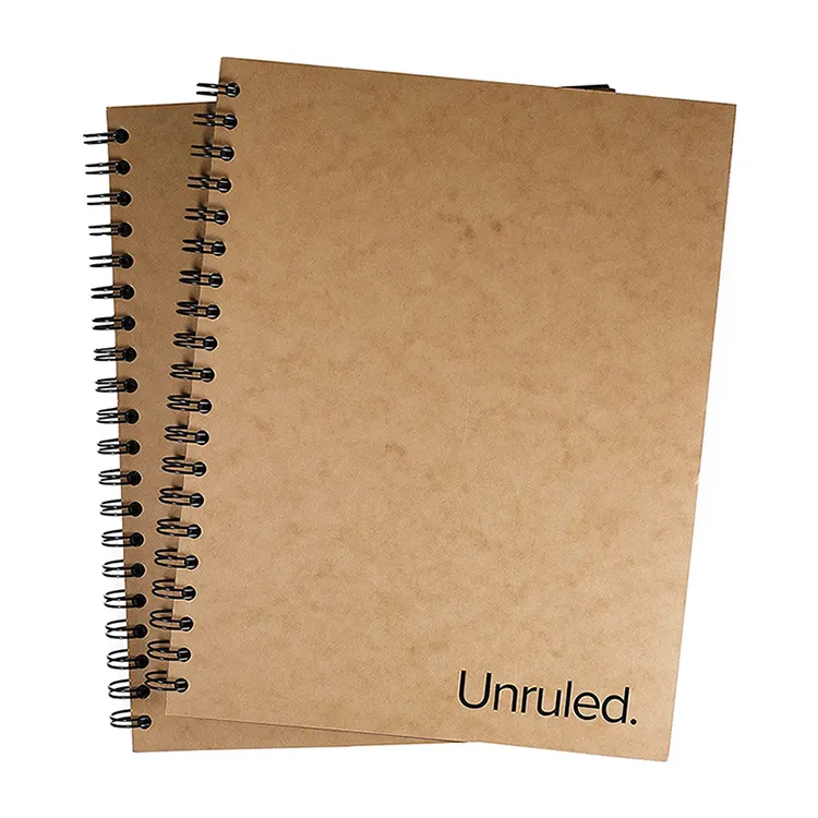 Wholesale Custom Size B5 A5 A6 Wire Binding Spiral Sketchbook Recycled Notebook Set Kraft