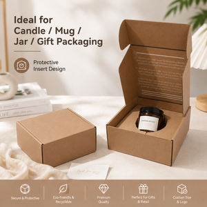 Custom Insert Kraft Corrugated Mailer <b>Box</b>, Candle Jar Essential Oil <b>Bottle</b> Gift Packaging <b>Box</b> - Product Image 5