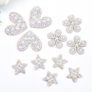 Adornos de diamantes de imitación para decoración, accesorios de ropa de boda, con diamantes de imitación, perlas de fieltro, letras, apliques, nombre, insignia, bricolaje - Product Image 2