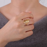 Lion avec couronne de roi anneau réglable roi de la jungle symbole de force sagesse classique bijoux en acier inoxydable pour hommes femmes