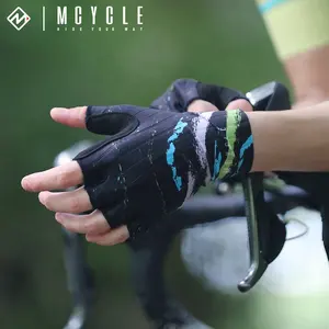 Mcycle OEM ถุงมือจักรยานถนน ถุงมือกีฬาปั่นจักรยานครึ่งนิ้ว ถุงมือปั่นจักรยานแบบแอโรป้องกันการกระแทก