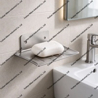 Porte-savon mural en acier inoxydable gris anthracite avec drainage pour salle de bain