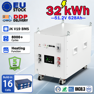 Batería Lifepo4 de 48V MB56 628Ah 32kWh en Stock en Polonia, BMS JK V19 300A 51.2V, Batería Solar con Ruedas y Calefacción para Sistemas Solares Domésticos - Product Image 1