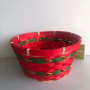 Cesta de Navidad de bambú tejida a mano, cesta de almacenamiento de decoración, cesta de regalo, fiesta, virutas de madera, precio barato, cesta de regalos de Navidad - Product Image 2