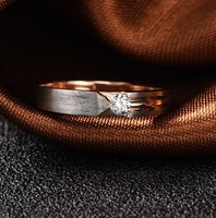 Bijoux de mariage en or véritable 18K, bague femme et homme, couleur mixte, ensemble de bagues pour Couple, en diamant, 2 tons