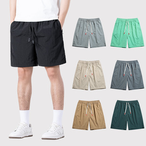 Pantalones Cortos de Poliéster/Algodón para Hombre, Estilo Veraniego Holgado, Deportivos, de Seda Helada, Casuales, con Forro Interior de Cinco Puntos, Estilo Transfronterizo, de Secado Rápido - Product Image 1