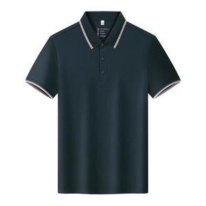 Custom Polo Shirt Black Solid Color Polyester Short Sleeve Work Uniform Daily Wear - Product Image 3