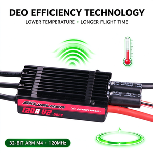 Hobbywing SkyWalker 120A V2 UBEC ESC Brushless 3-8S LiPo 120A à courant continu et crête de puissance, technologie DEO, frein inversé pour accessoires de modèles RC - Product Image 1