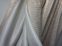 Tissu de liaison 3d Checks Maille à carreaux métallique collée avec tissu de liaison Interlock