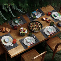 Lot de 18 napperons en feutre pour la table à manger de cuisine Set de napperons en feutre lavable avec 6 sous-verres en feutre et 6 ensembles de couverts