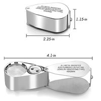 Loupe de poche MEIWLABY 40X avec 2 lumières LED et éclairage UV pour la détection des devises, en alliage de zinc, garantie 3 ans