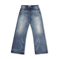 Vêtements de rue pour hommes de haute qualité Pantalons évasés avec broderie croisée de charpentier orange Jeans de détresse pour hommes