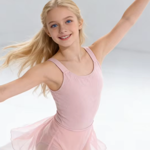 Justaucorps de ballet pour filles à bretelles larges, imprimé brodé, tenue de gymnastique, robe de danse légère en maille pour tout-petits - Product Image 3
