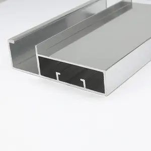 Minimalismo Gabinete Armario Puerta Perfiles de aluminio Anodizado Oro Negro Marco de aluminio Perfil de puerta de vidrio de cocina
