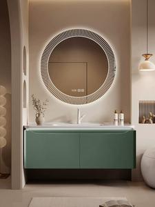 כלי סניטריים קיר תליית חדר אמבטיה רכוב יהירות עם כיור קרמיקה נגד משטח - Product Image 2